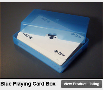 Aufbewahrungsbox für Spielkarten aus blauem Kunststoff