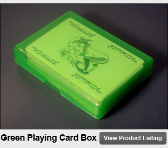 Aufbewahrungsbox für Spielkarten aus grünem Kunststoff