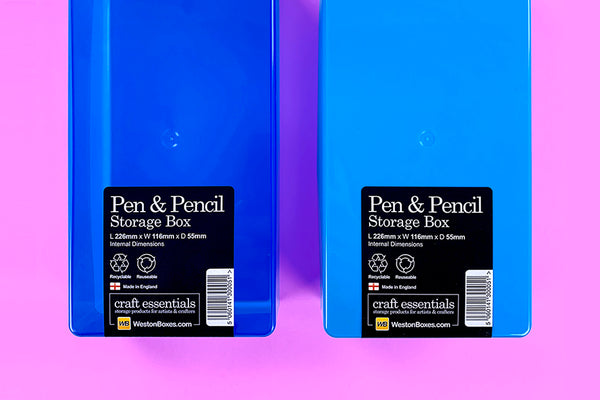 Weston Boxes Stift- und Bleistift-Aufbewahrungsbox, undurchsichtige oder transparente Farben