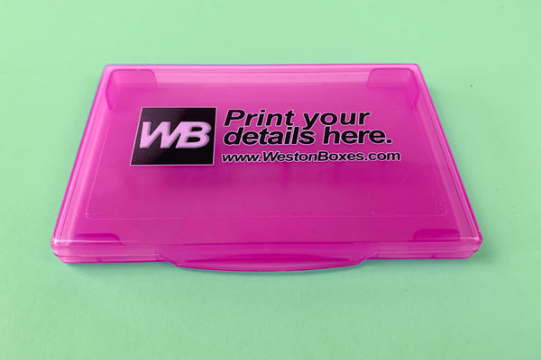 promotional business card wallet with digitally printed labels