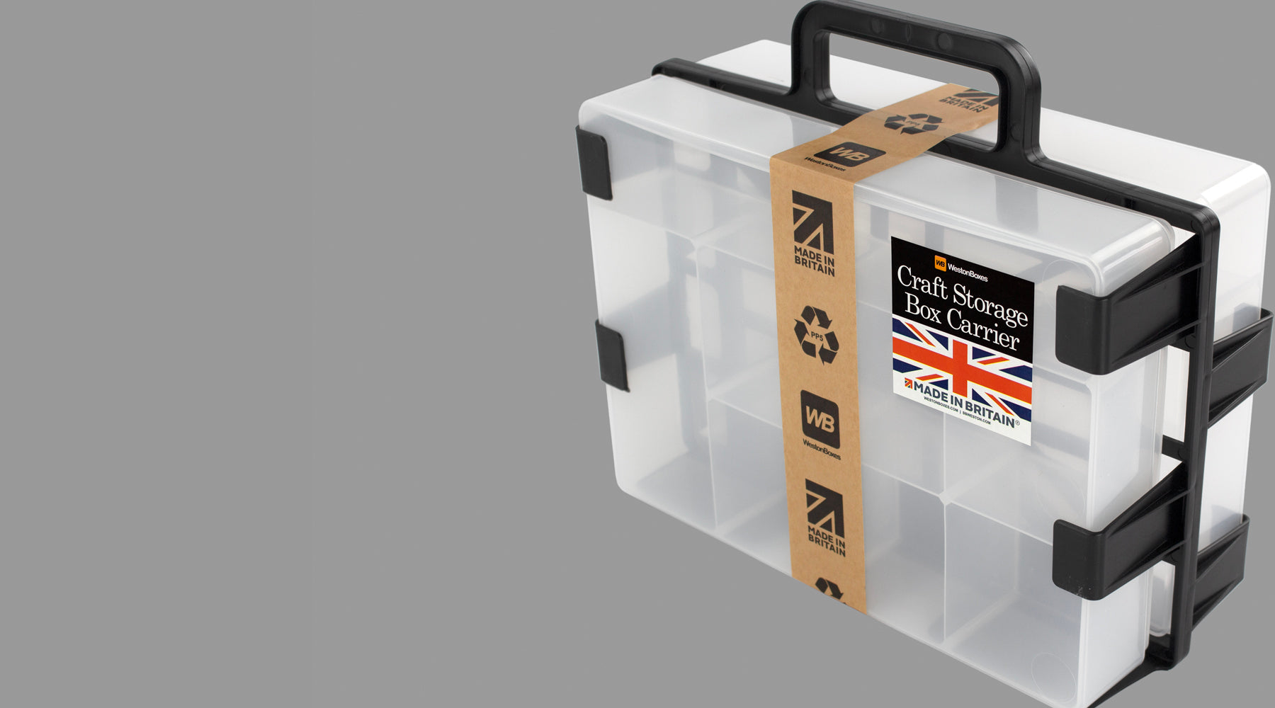 WestonBoxes Craft Storage Box Carrier 'A4-2-GO' - Made in Britain