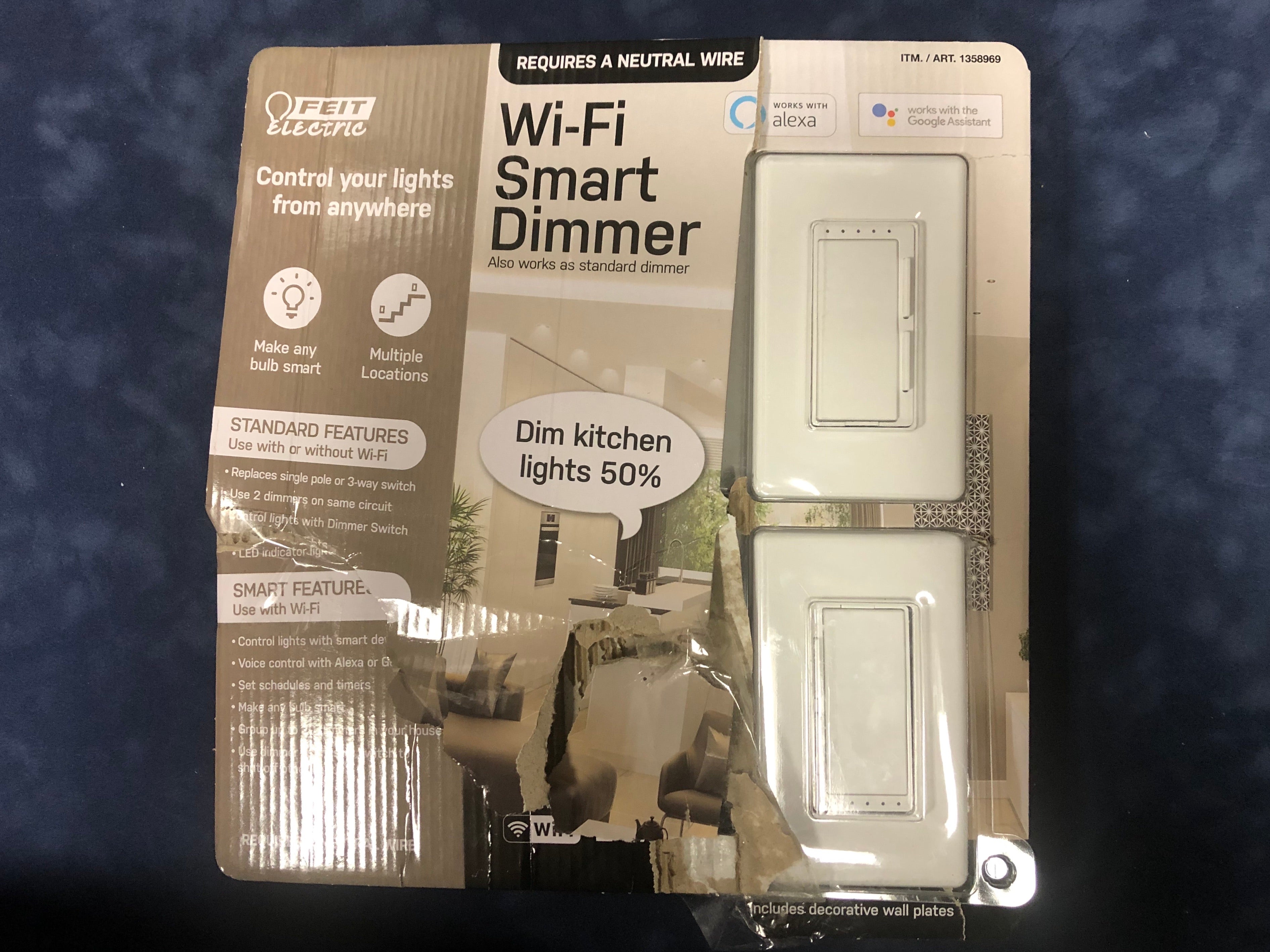Feit Electric Wi-Fi Smart Dimmer 3-Way Single Pole Switch Alexa Google Assistant 1 pcs