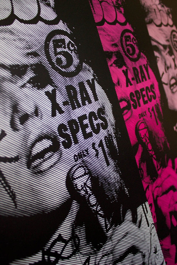Chris Cunningham "Blondie Atomic – Acid Pink" Spray paint on wood panel Vertical Gallery 