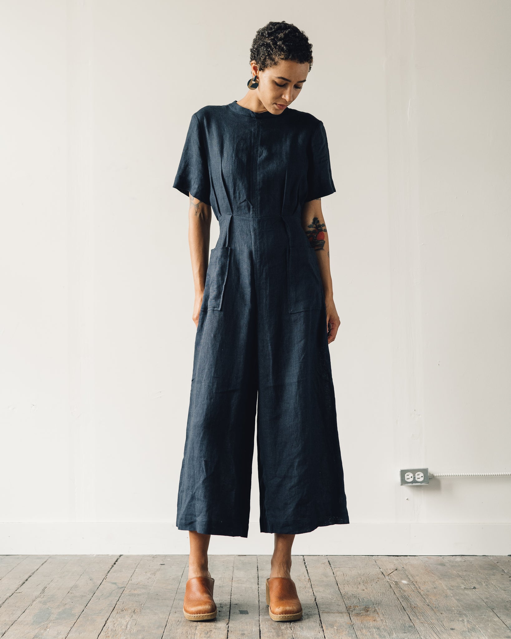 7115 Mandarin Jumpsuit, Navy | Glasswing