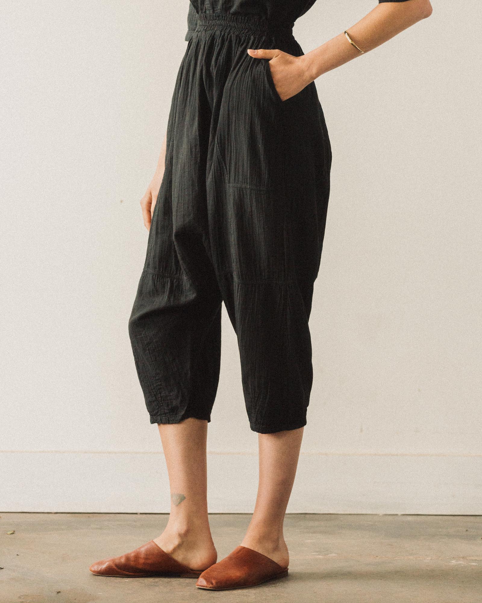 Atelier Delphine Kiko Gauze Pant, Black | Glasswing