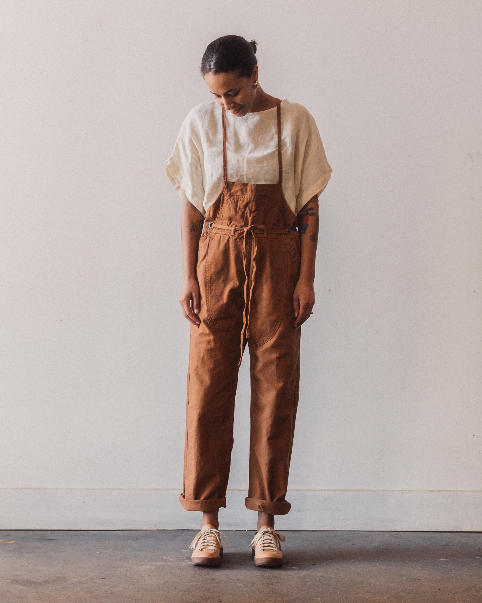 Kapital Light Canvas Welder Overall, Leather Brown | Glasswing