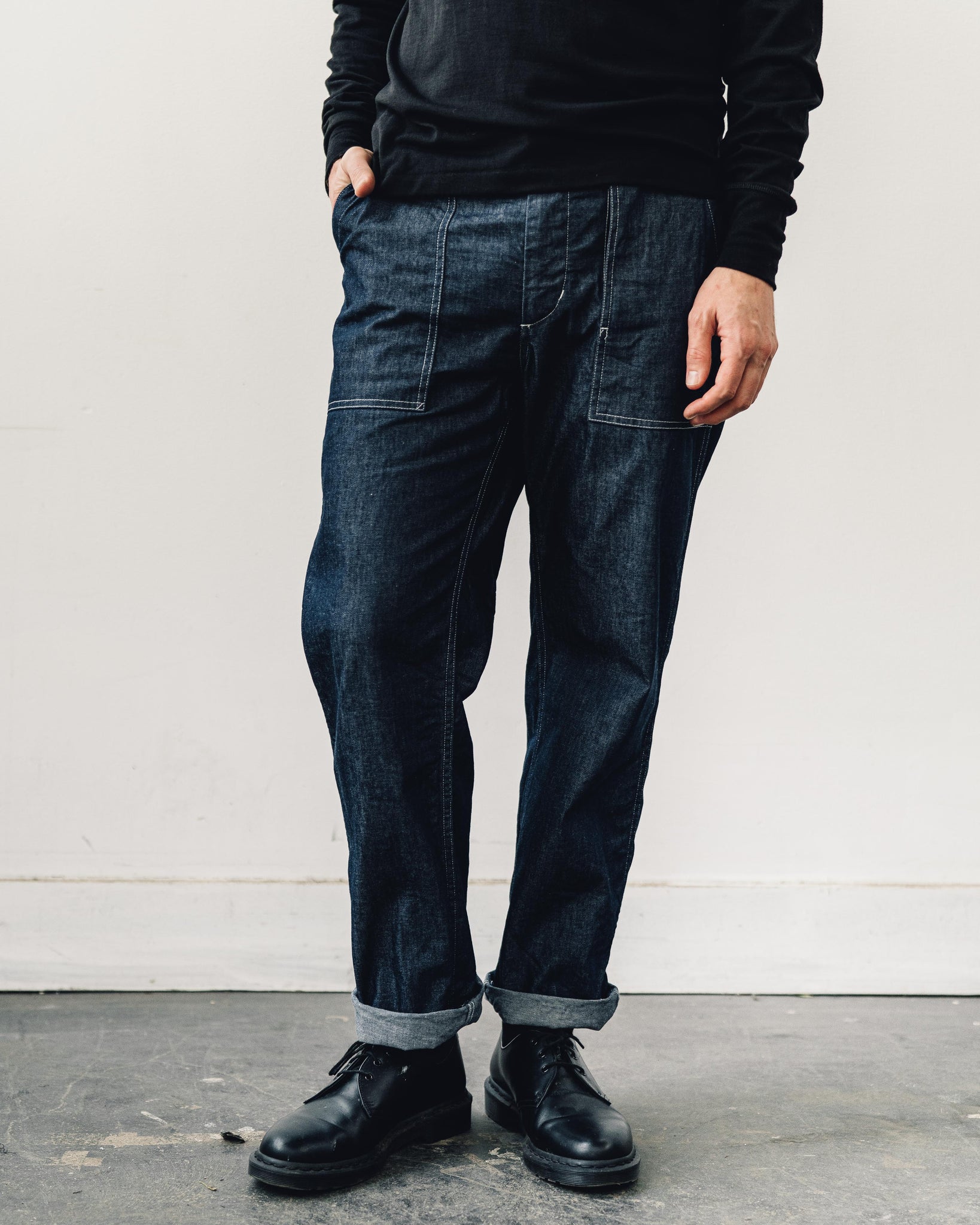 Engineered Garments Unisex Fatigue Pant, Denim | Glasswing