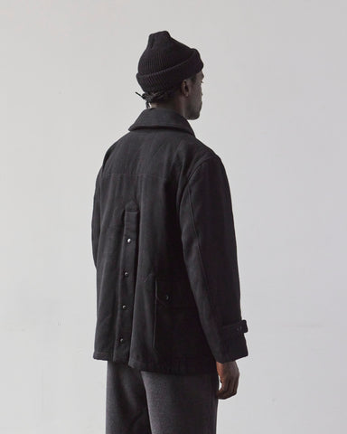 Engineered Garments Fake Melton Short Duffle Jacket, Black