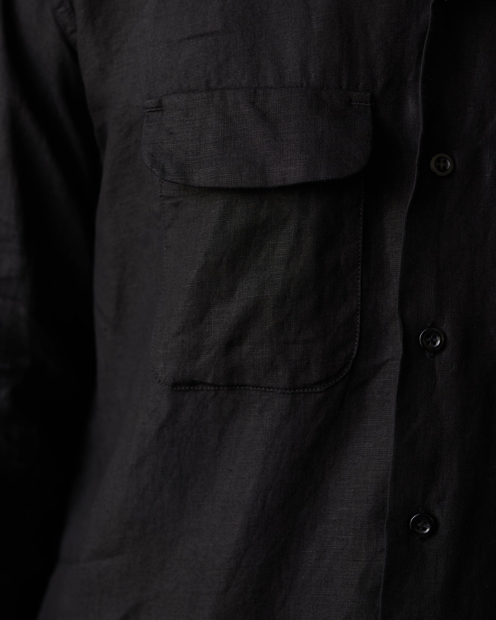 Engineered Garments Linen Classic Shirt, Black | Glasswing