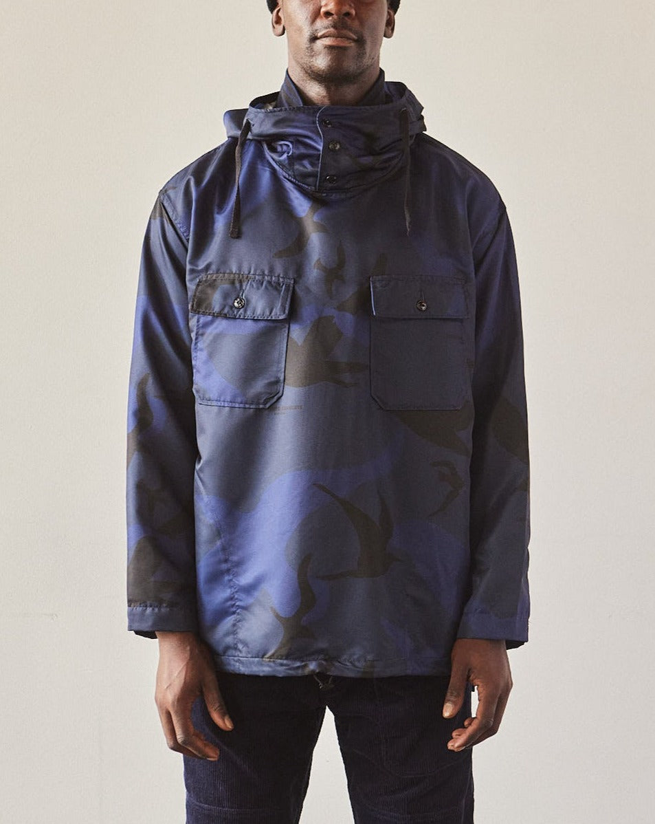 Engineered Garments Poly Cagoule Shirt, Navy Seagull Print | Glasswing
