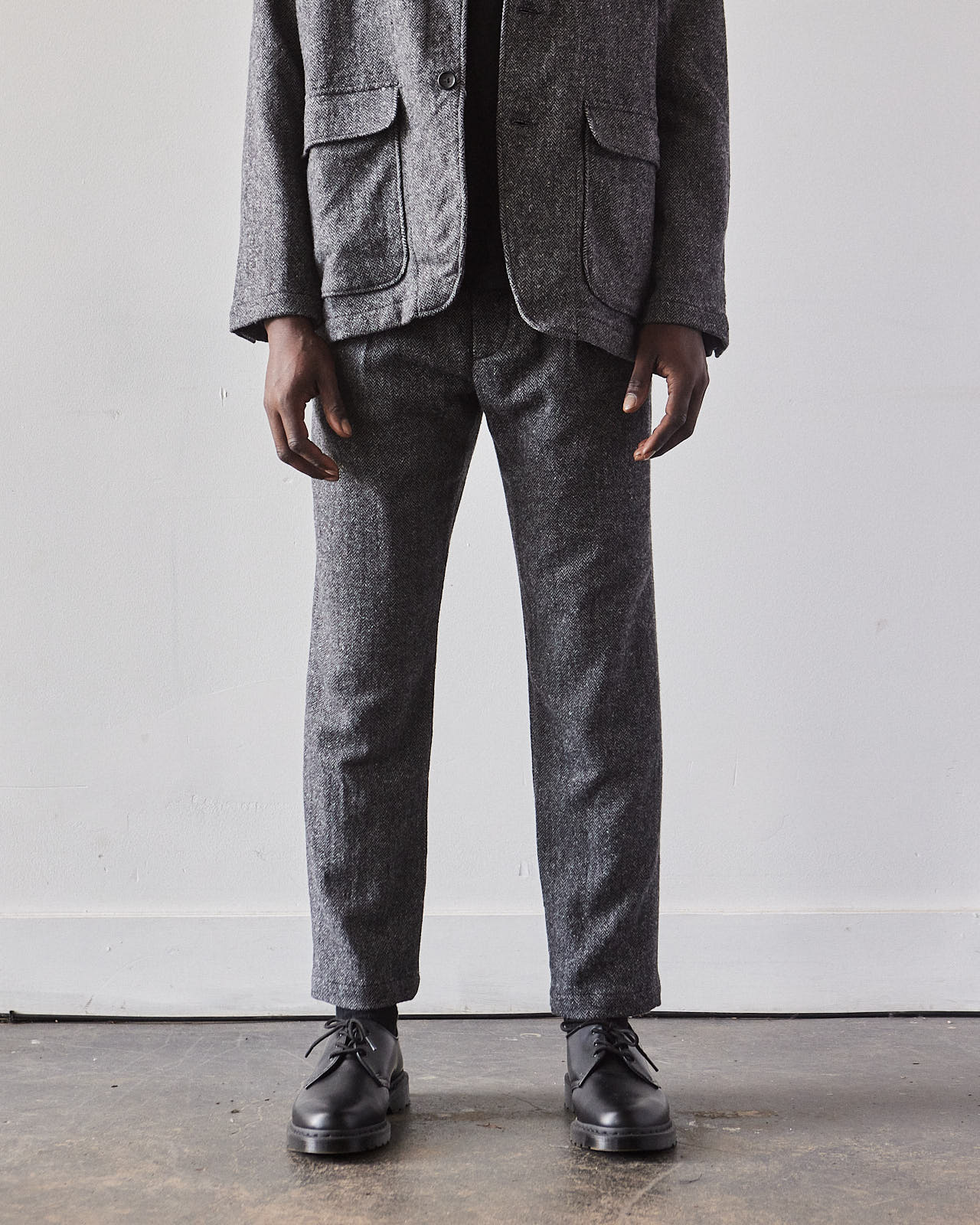 Engineered Garments Wool Carlyle Pant, Grey Herringbone | Glasswing