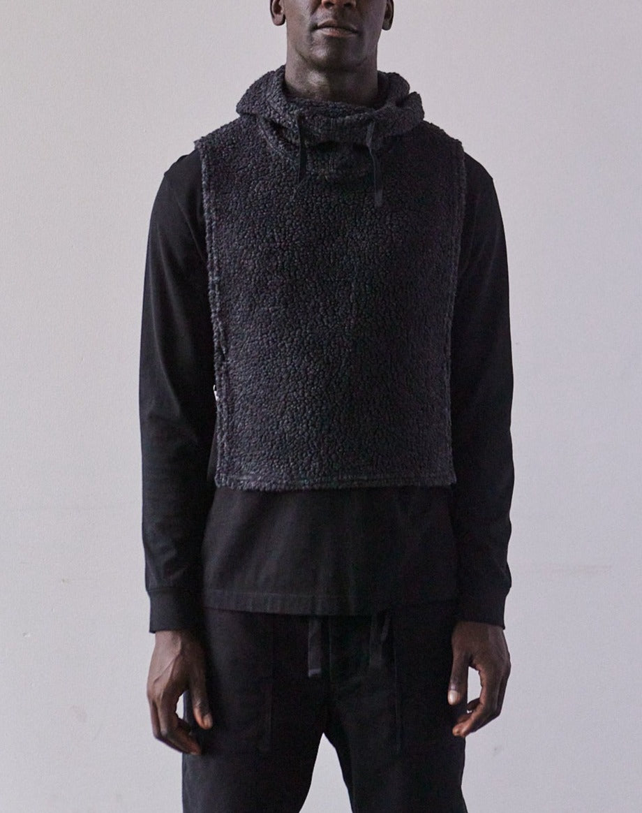 Engineered Garments Wool Hooded Interliner, Charcoal Shaggy Knit