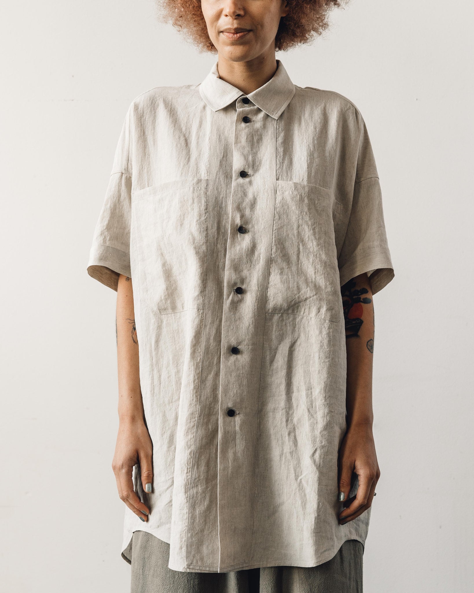 Jan-Jan Van Essche Shirt #84, Natural Mele Linen | Glasswing