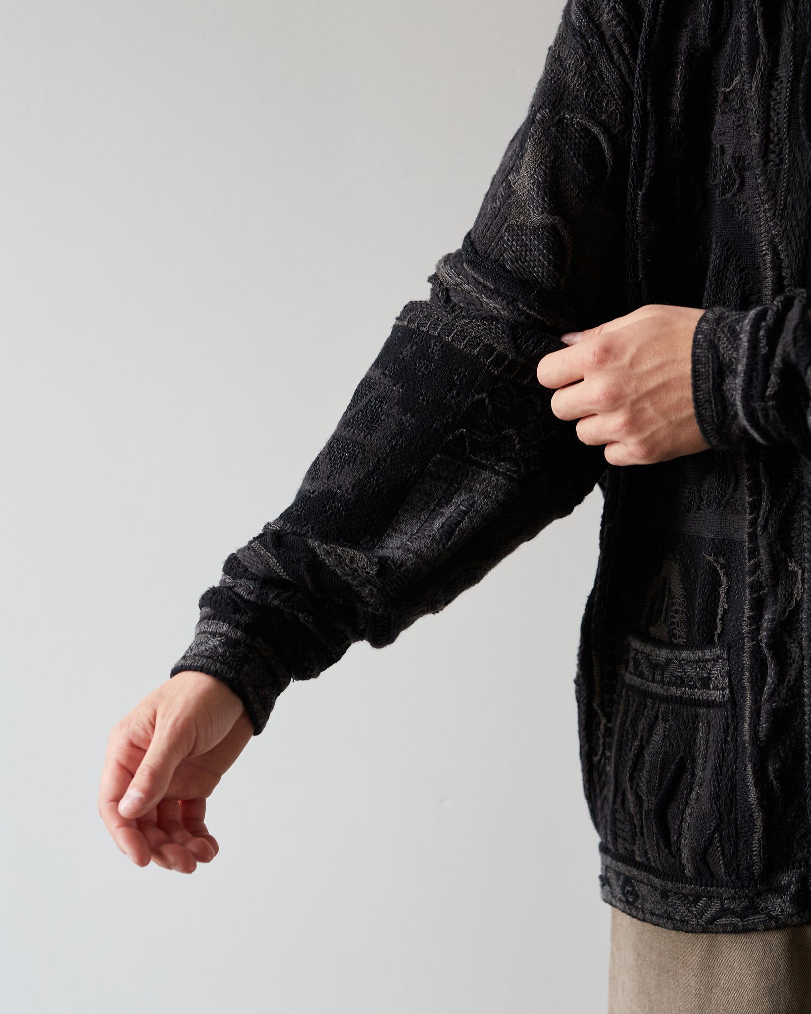 Kapital 7G Boro Gaudy Cardigan, Black | Glasswing