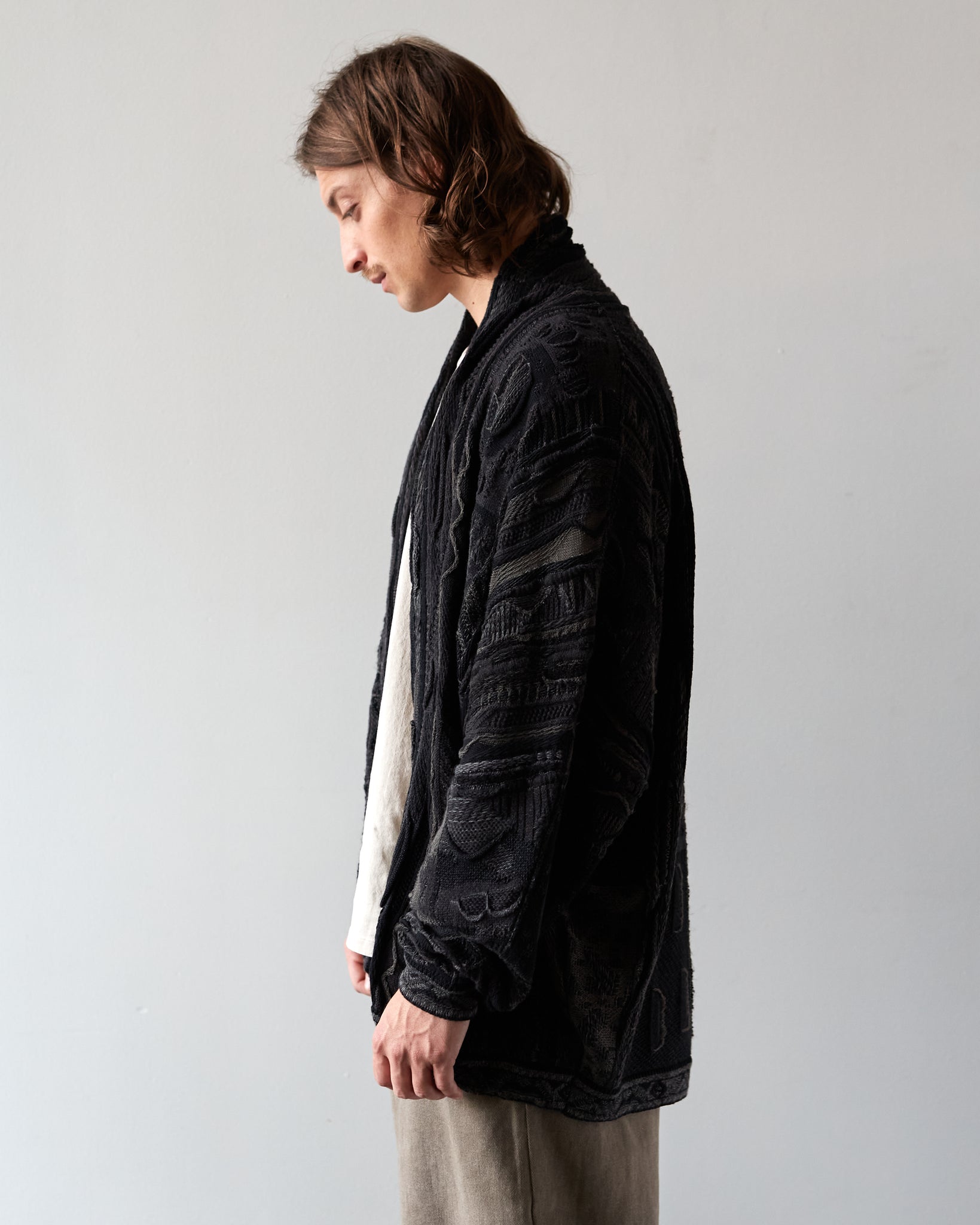 Kapital 7G Boro Gaudy Cardigan, Black | Glasswing