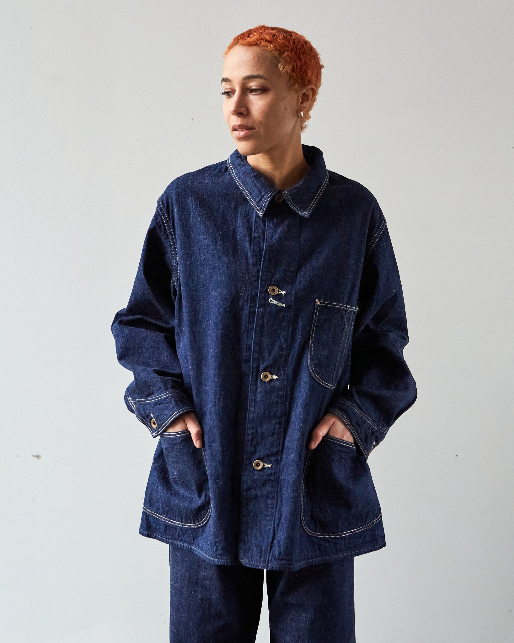 OrSlow 9oz Denim Coverall, One Wash | Glasswing