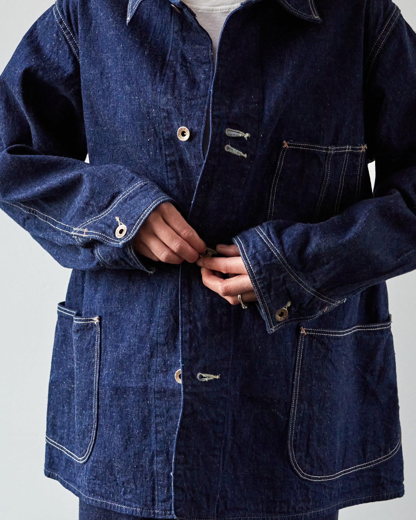 OrSlow 9oz Denim Coverall, One Wash | Glasswing