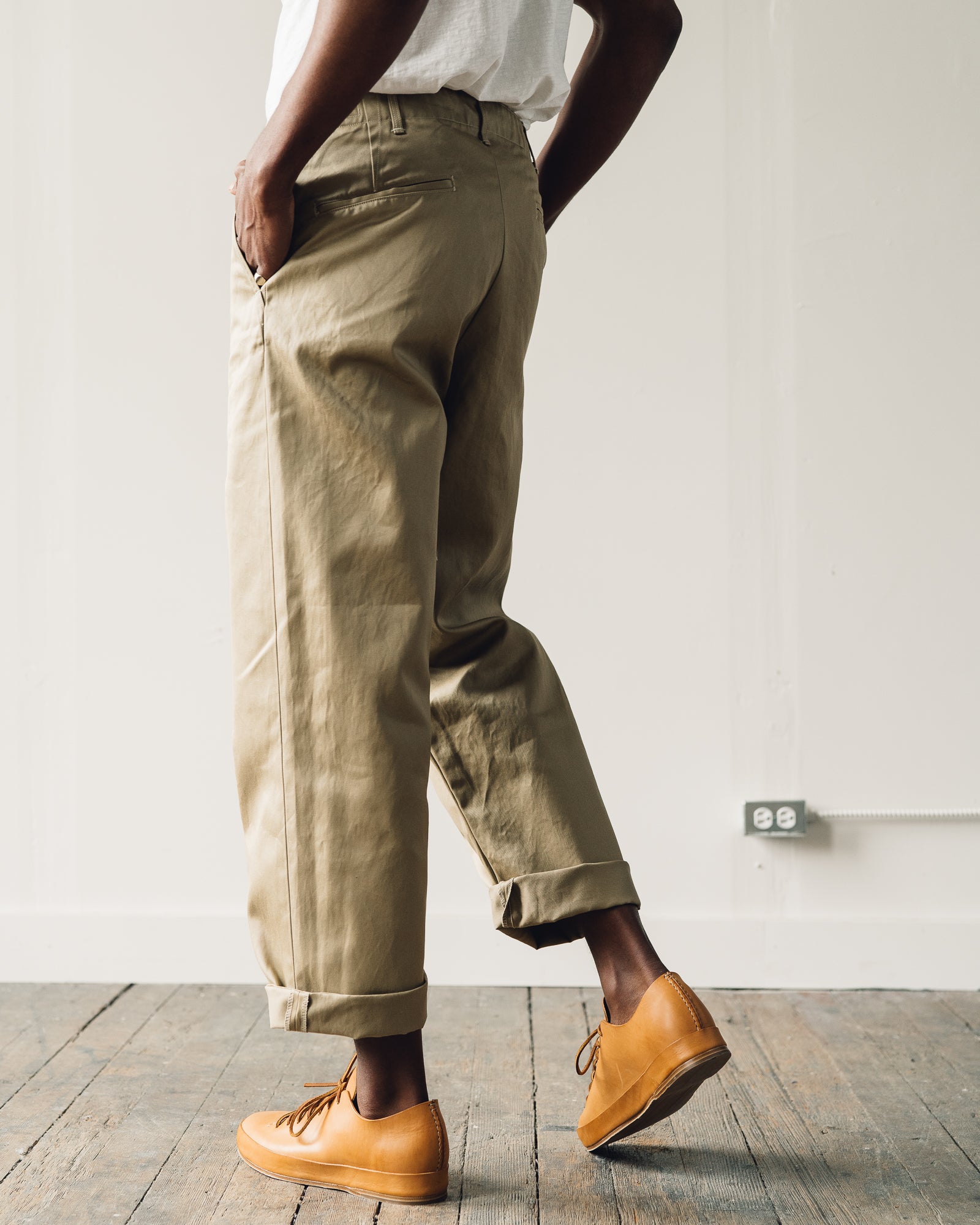 Orslow Vintage Fit Army Trousers, Khaki | Glasswing