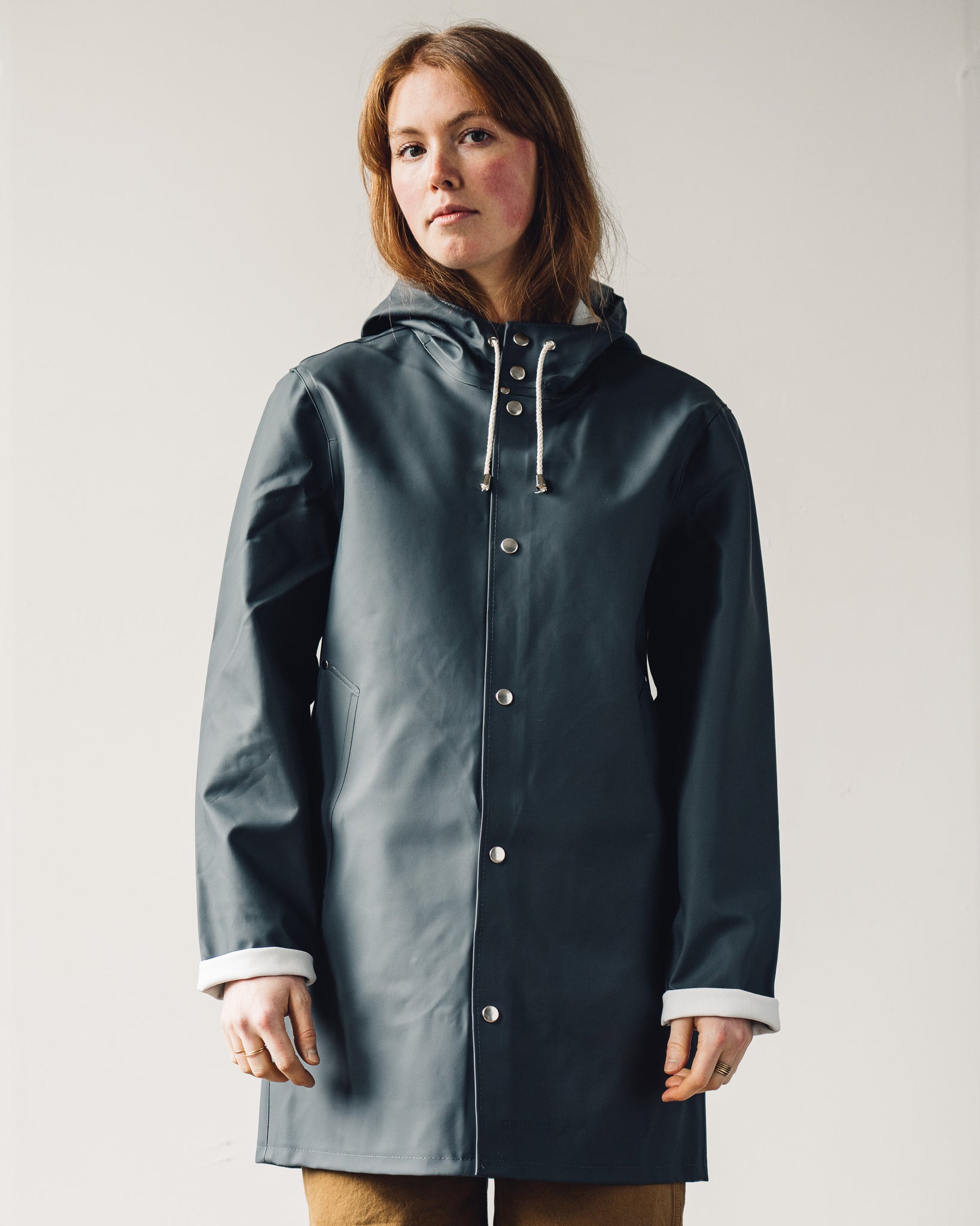 Stutterheim Stockholm Raincoat in Charcoal | Glasswing Shop | Glasswing
