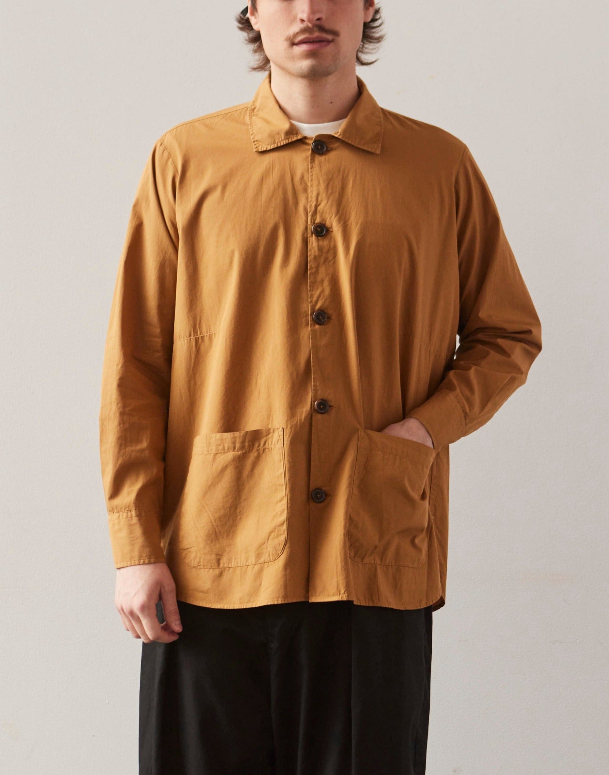 Universal Works Travail Overshirt, Cumin Poplin | Glasswing