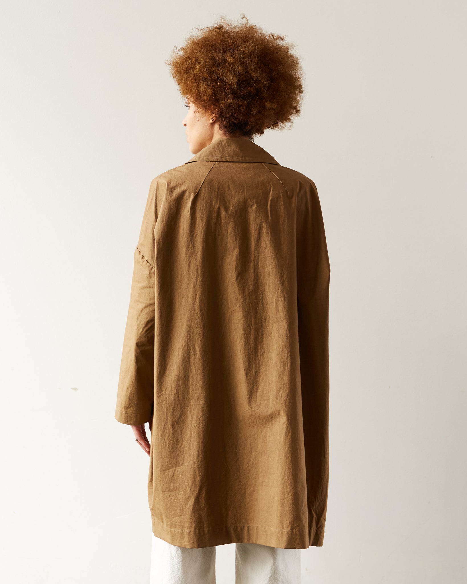 piping retro cocoon coat (brown)-