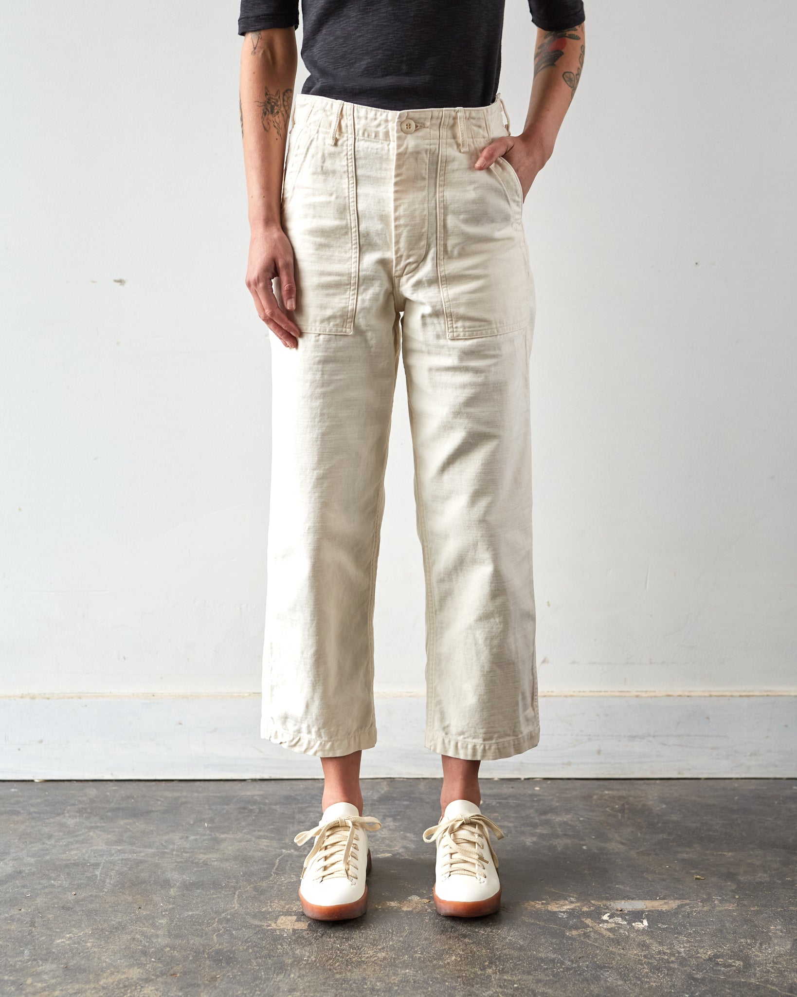 orSlow Short Length US Army Pants, Ecru | Glasswing