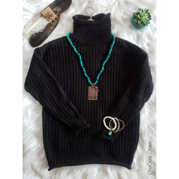 The Margarita Black Mock Sweater
