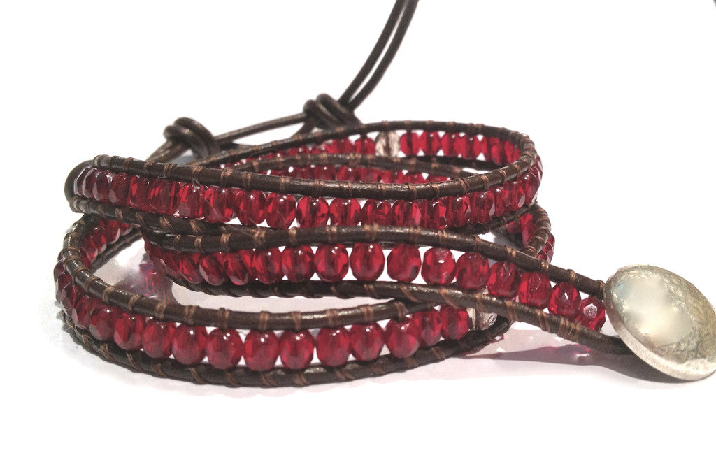 workshop / leather + bead bracelet – LOST WAX STUDIO NYC - made in nyc