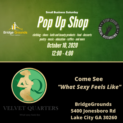 Upcoming Pop up Shop events for Velvet Quarters