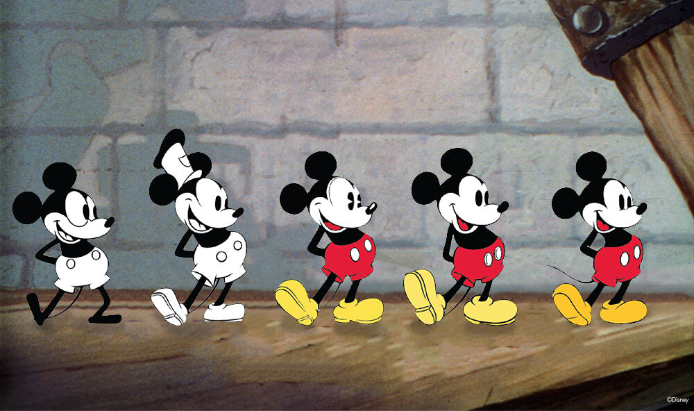 Mickey's transformation over the years