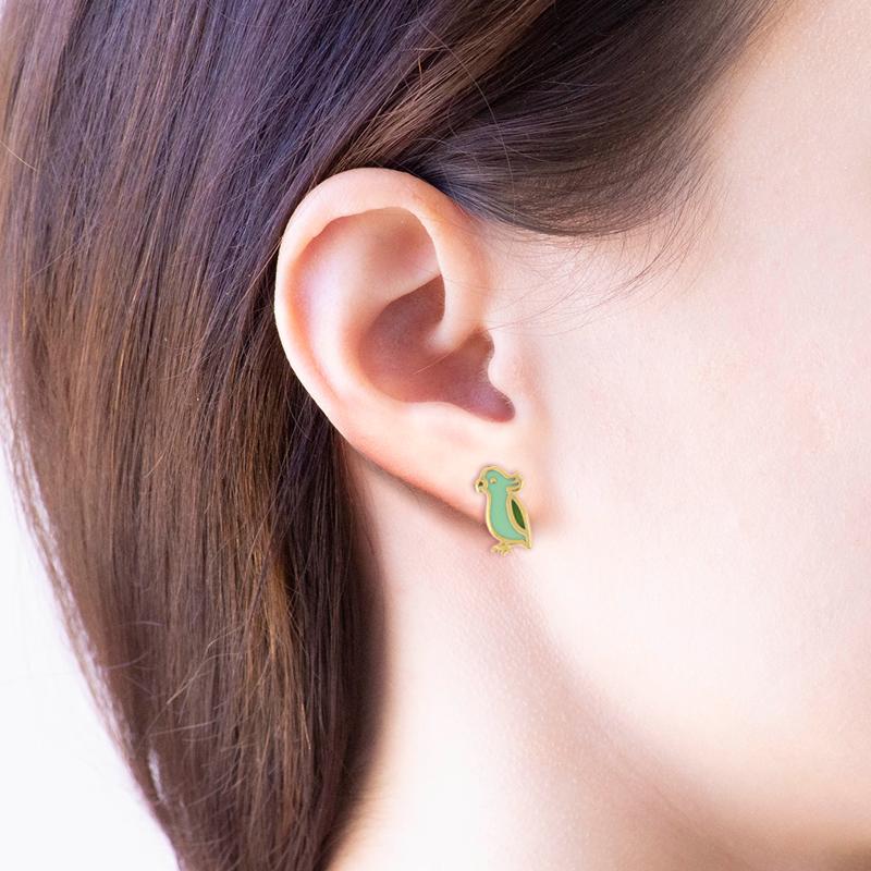 Earring Parrot Green