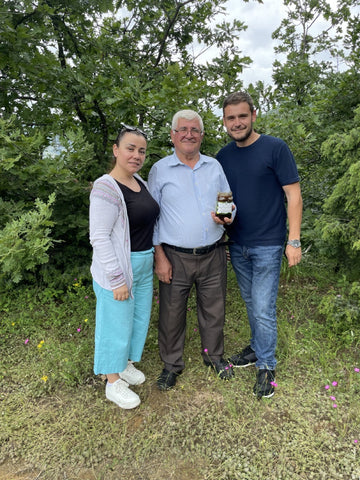 Organic Greek beekeeper Thomas and his family