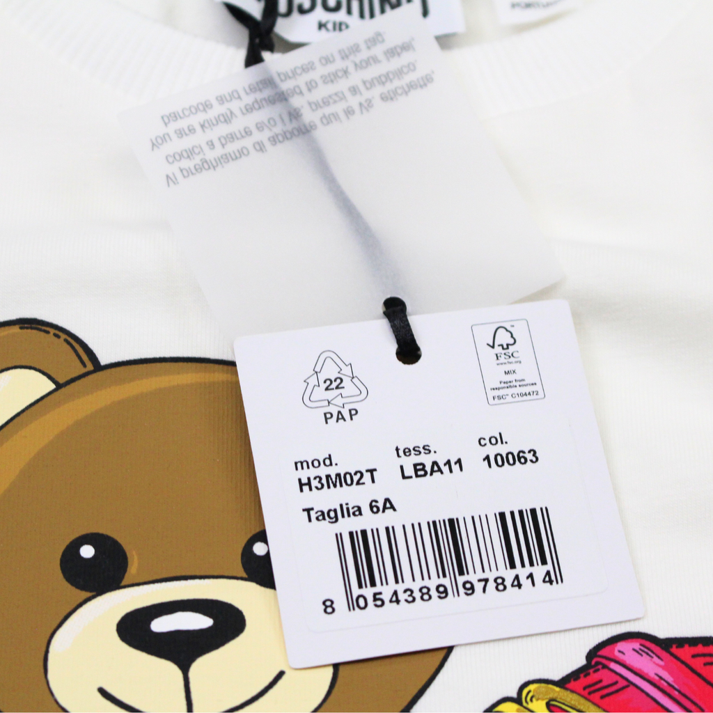 Moschino Kid-Teen Teen White Cotton Skater Bear T-Shirt – Crown Forever