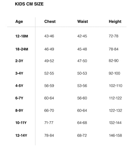 nununu size chart cm