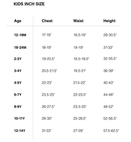 nununu size chart inches