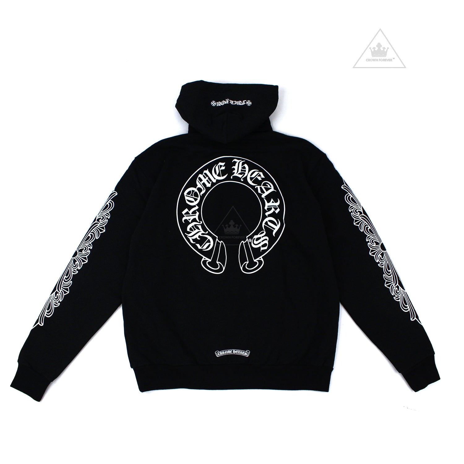 Chrome Hearts Horseshoe Floral Sleeve Pullover Hoodie – Crown Forever