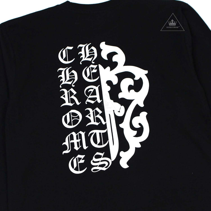 Chrome Hearts Script Dagger Long Sleeve T Shirt Black – Crown Forever