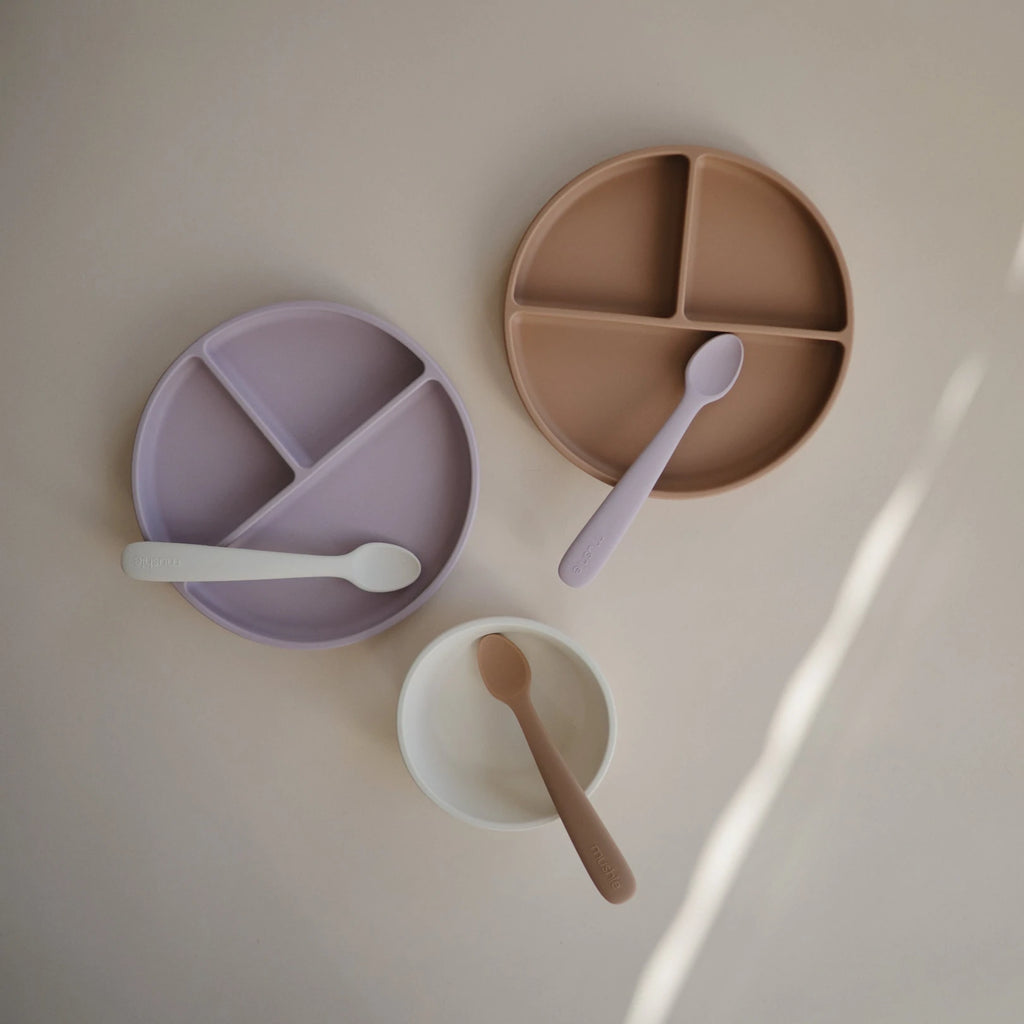 Mushie Silicone Feeding Spoons (Soft Lilac) 2-Pack