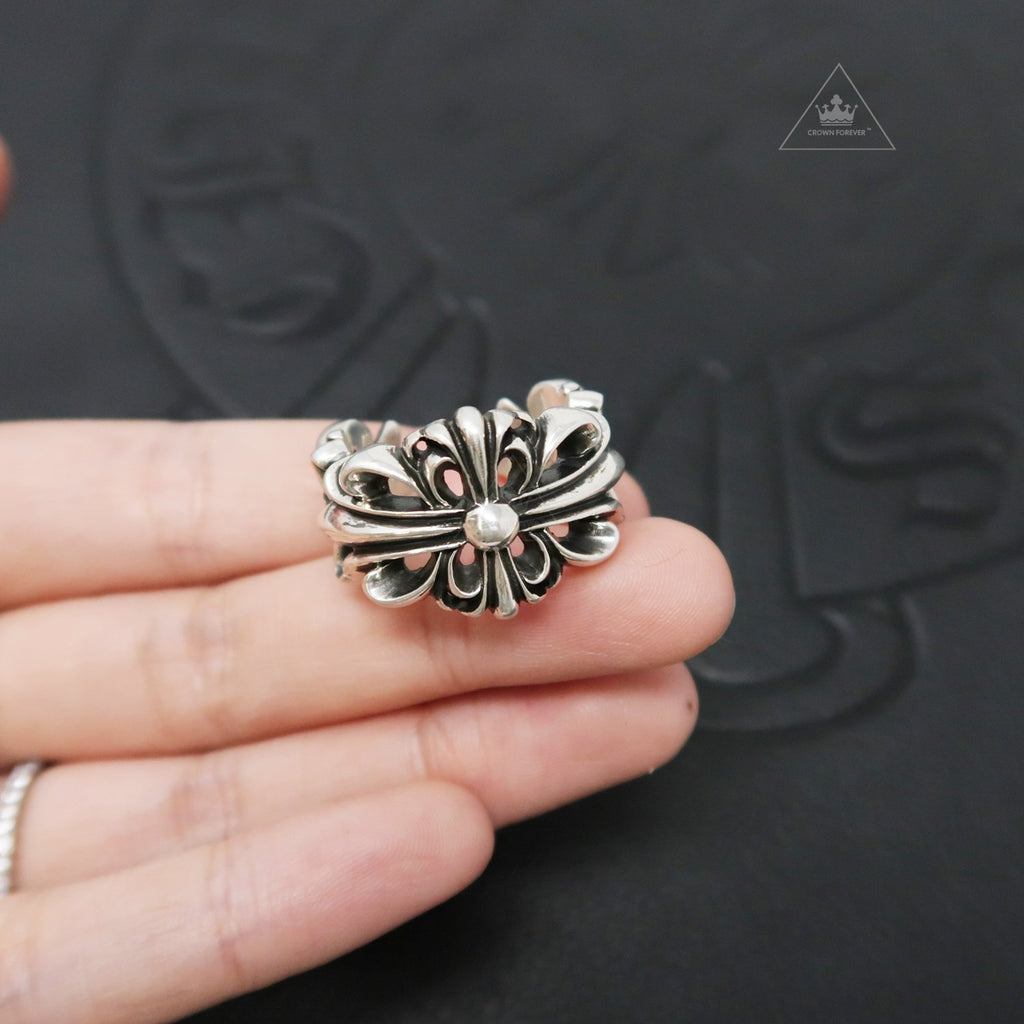 chrome hearts double floral ring