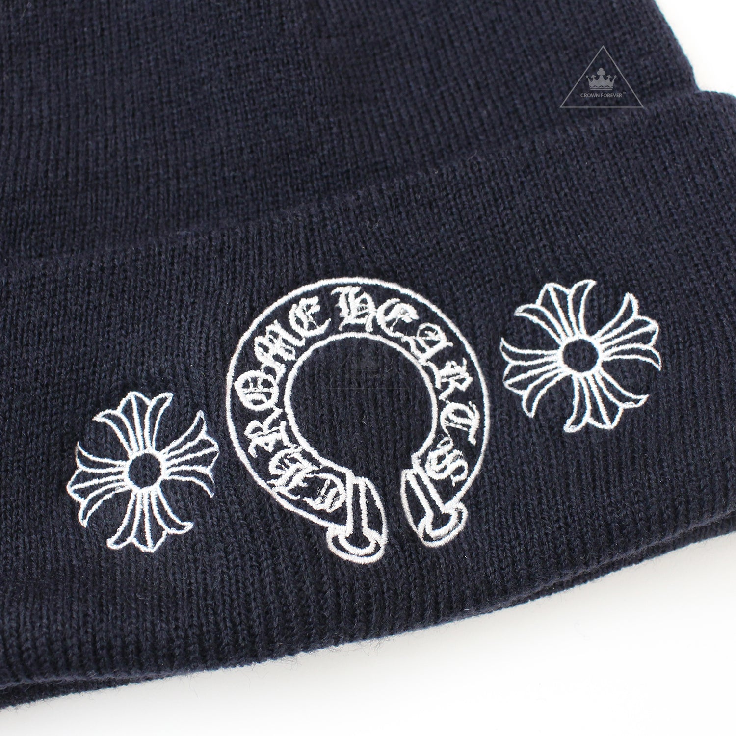 Chrome Hearts Horseshoe Plus Beanie Navy – Crown Forever