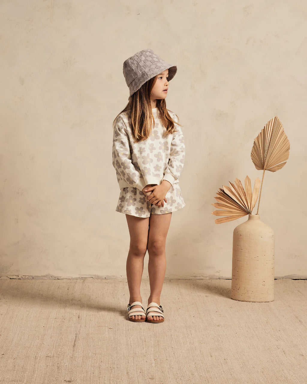 Rylee + Cru Boxy Pullover - Cloud Check 8-9Y