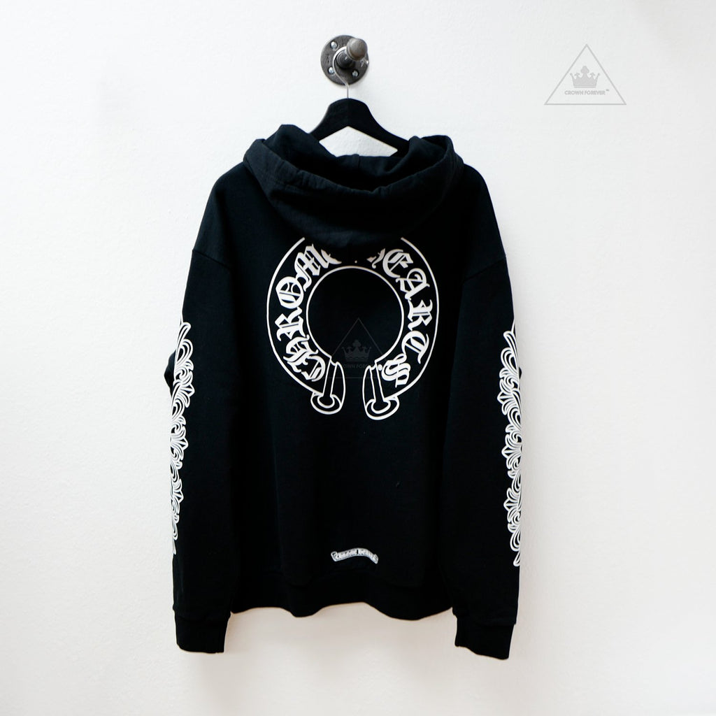 Chrome Hearts Horseshoe Floral Sleeve Pullover Hoodie – Crown Forever