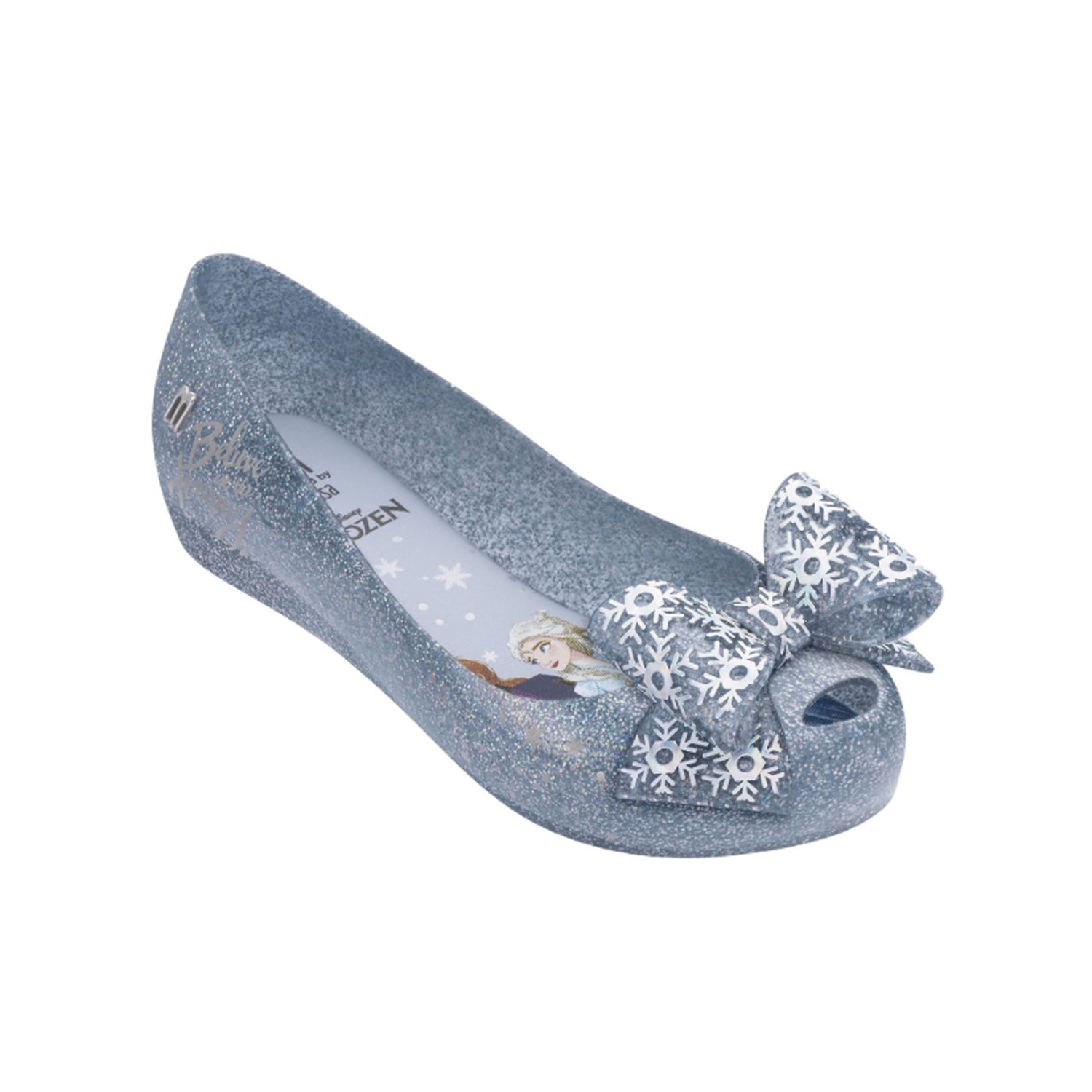 Mini Melissa Disney's Frozen 2 Mel Ultragirl Flat Silver Glitter ...