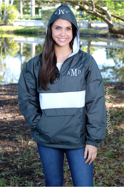 Monogrammed Striped Pullover Rain Jacket – Ace & Ivy