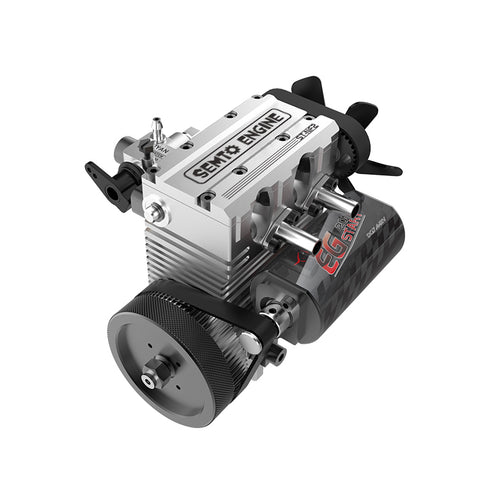 SEMTO ENGINE ST-NF2 7.0cc Mini Inline Double-cylinder Four-stroke Air-cooled Nitro Interal Combustion Engine Model Kit (Silver)