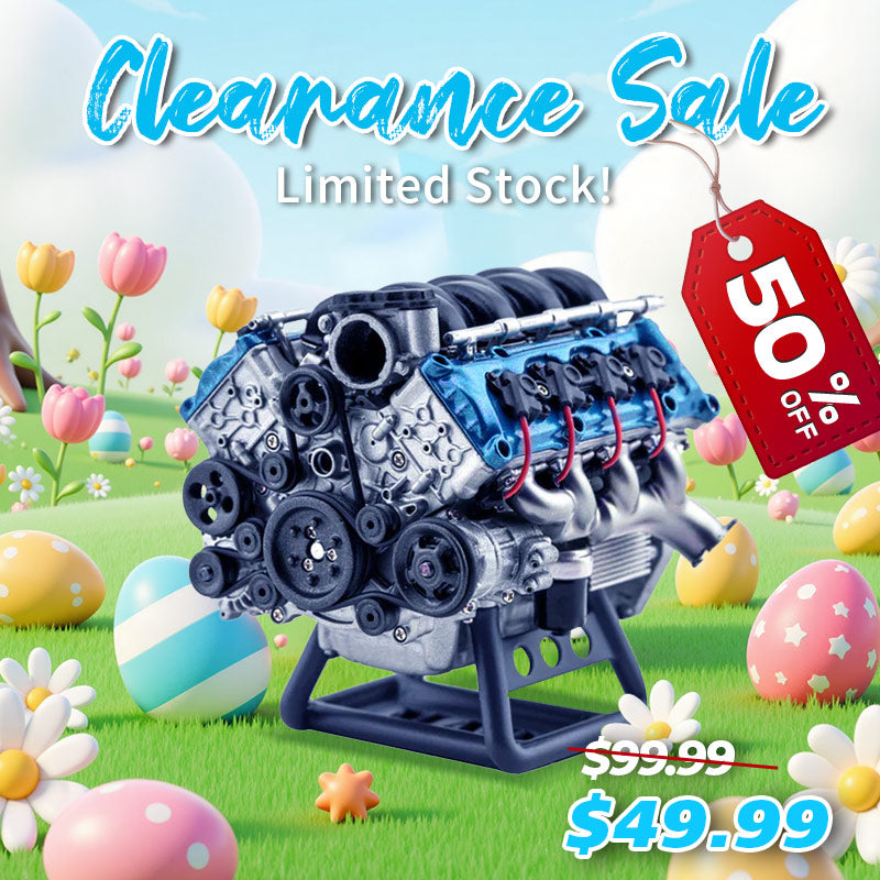 V8 Engine Model Kit that Works - Build Your Own V8 Engine - Paint Your Own V8 Engine -MAD RC V8 Engine for Capra VS4-10 Pro