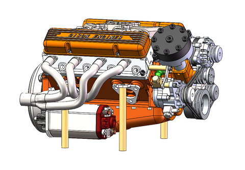 CISON V8 Engine OHV 1:6 DIY Kit 44cc V-type Eight-cylinder Four-stroke Water-cooled Gasoline Engine