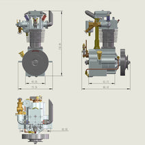 ENJOMOR 10cc Flathead Engine Single Cylinder 4 Stroke L Head Sidevalve Engine Water-cooled Gasoline Engine Internal Combustion Engine Nav Image 17