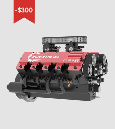 TOYAN V8 Engine FS-V800 28cc Nitro Engine - Build Your Own V8 Engine - V8 Engine Model Kit That Works