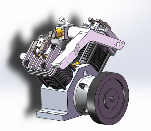 SEMTO DIY assemble miniature V2 engine model kit